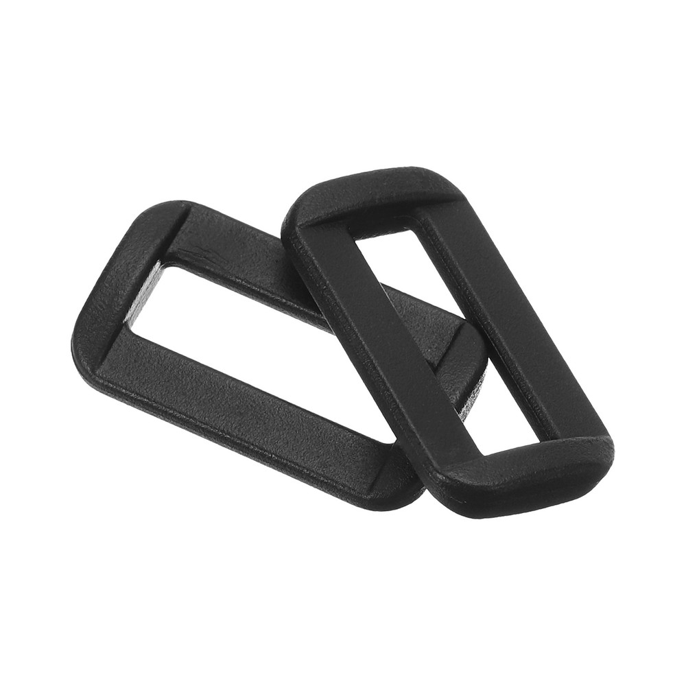 6Pcs 3/4 Inch Plastic Rectangle Rings Webbing Belts Buckle Slide Loop, Black