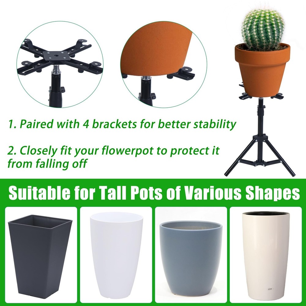 Adjustable Plant Risers for Inside Pots, 12-22" Rise Planter Inserts for Larg...