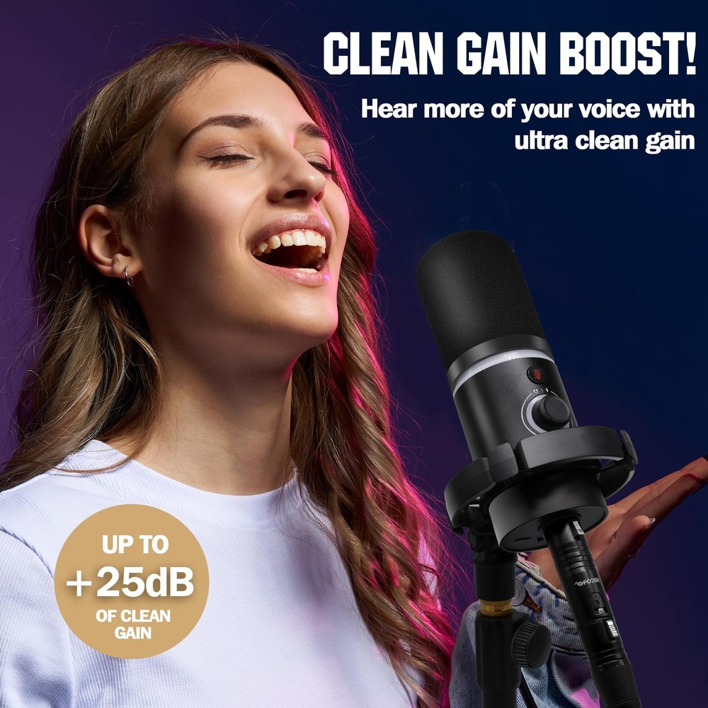 Microphone Preamp Audio , Professional Mic Activator Preamplifier with Dynami...