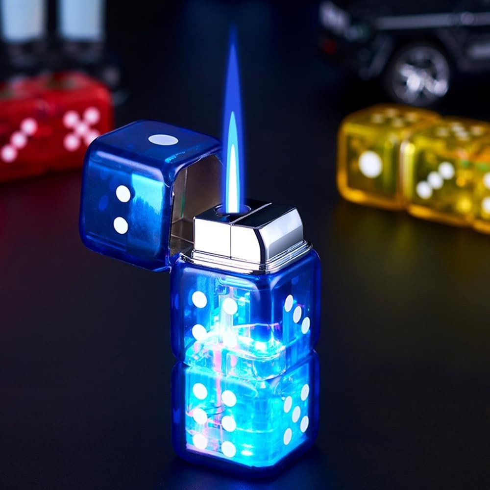 2PACK Red Blue Windproof Flame Adjustable Lighter,Cool,Jet Torch Flame Lighte...
