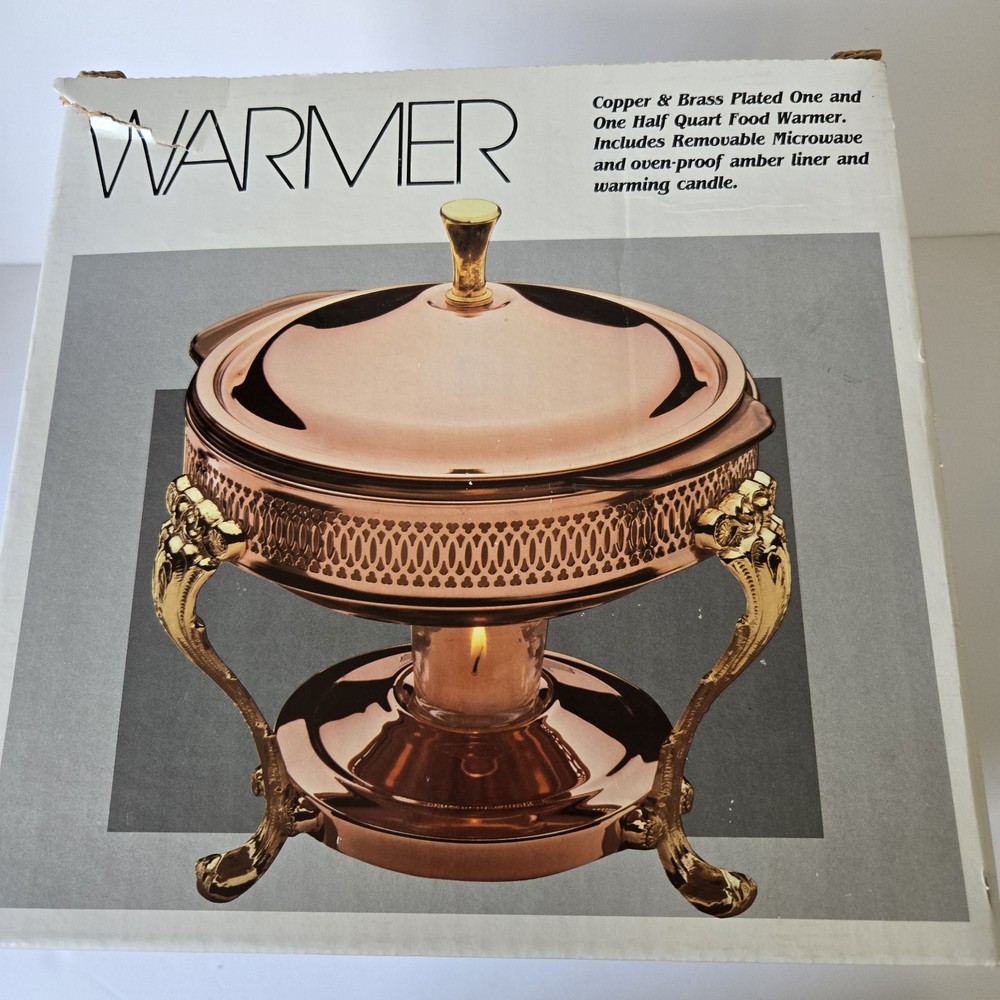 VTG Leonard TOWLE  Silver Company Food Warmer Copper Brass Plated NO LINER DISH