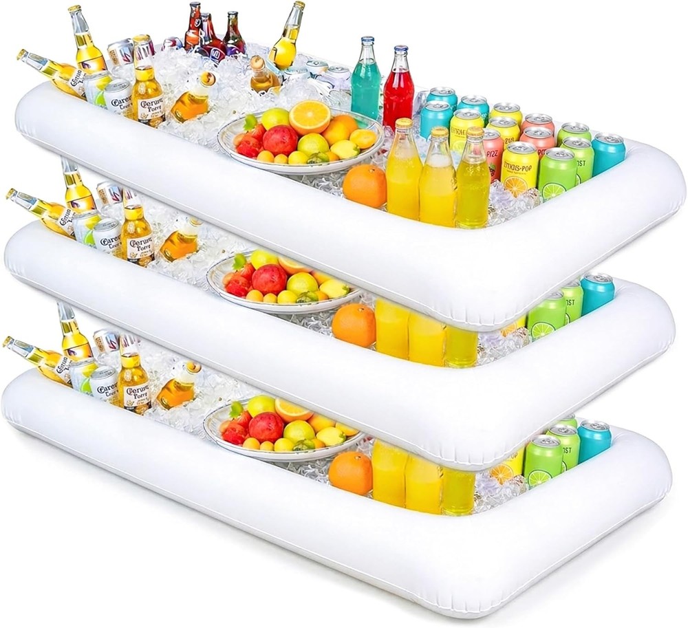 Novelty Place Inflatable Ice Serving Buffet Bar with Drain Plug - LARGE SIZE