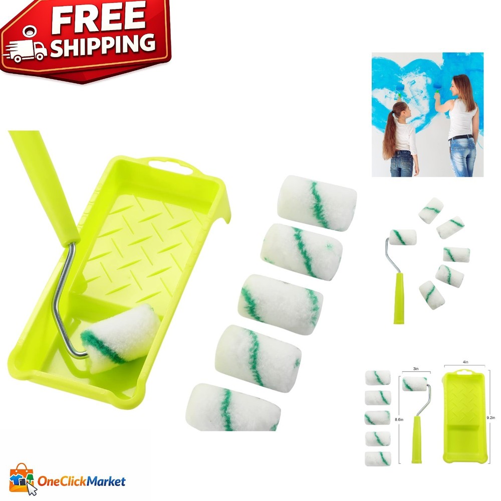 Compact 2-Inch Paint Roller Kit with Frame & Tray - Perfect for Every Touch-Up