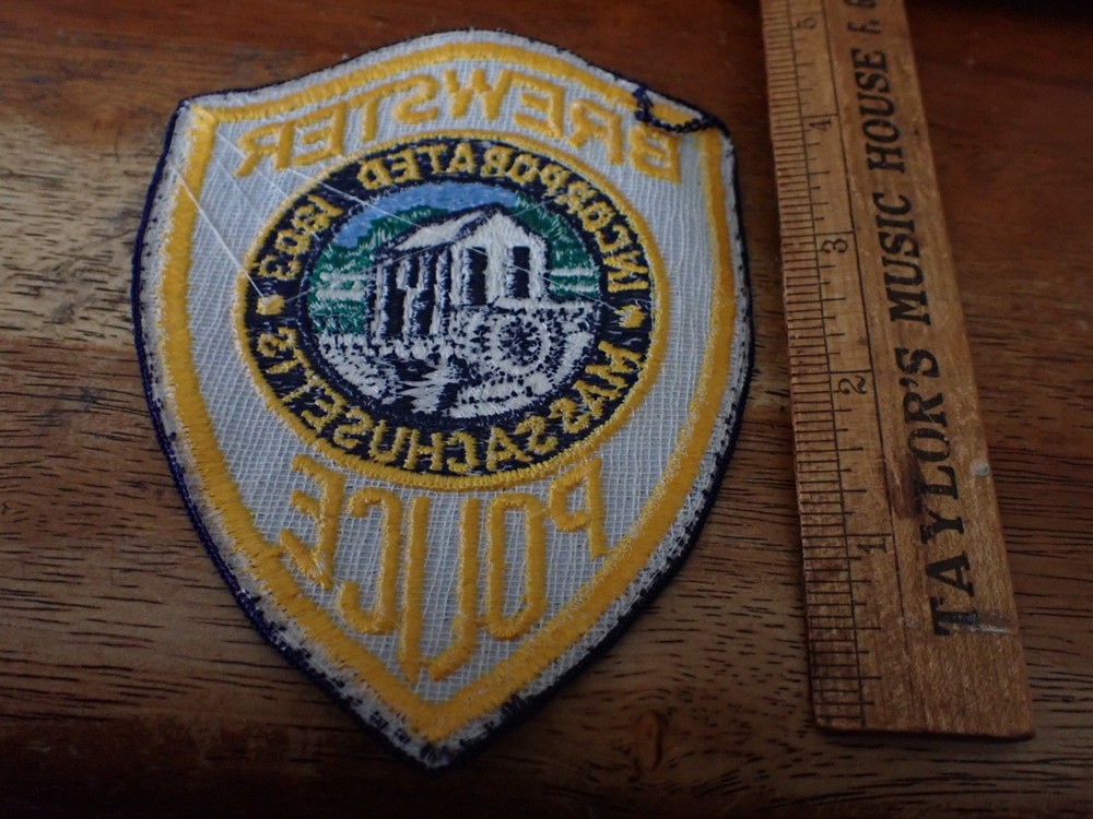 BREWSTER MASSACHUSETTS CAPE COD EARLY OBSOLETE VEST PATCH BX 6#8