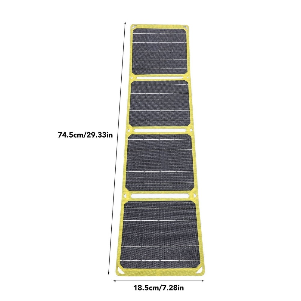40W Foldable Solar Panel ETFE Monocrystalline Silicon Waterproof USB Type C DC