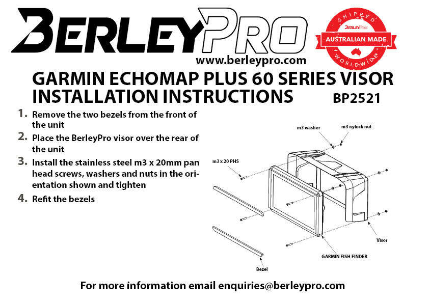 Garmin ECHOMAP PLUS 60 Series Visor, BP2521-A