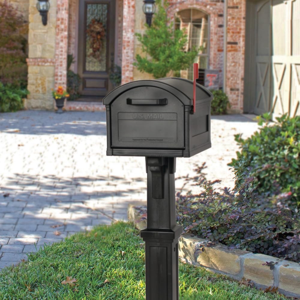 ARCHITECTURAL MAILBOXES Grand Haven Plastic, Mailbox and Extra Large, Black