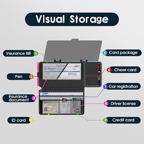 Sun Visor Extender for Car with Registration Holder, Adjustable Car Visor