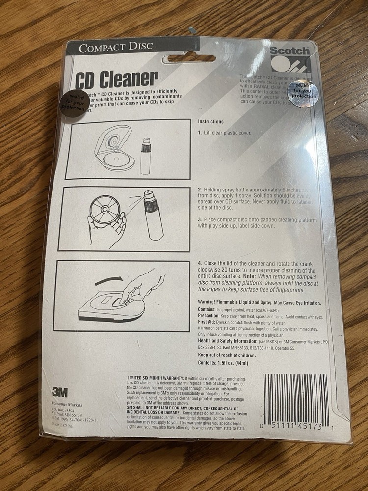NIP Scotch Disc Cleaner CD And CD-ROM Cleaner - with CD & Cleaning Solution 1F