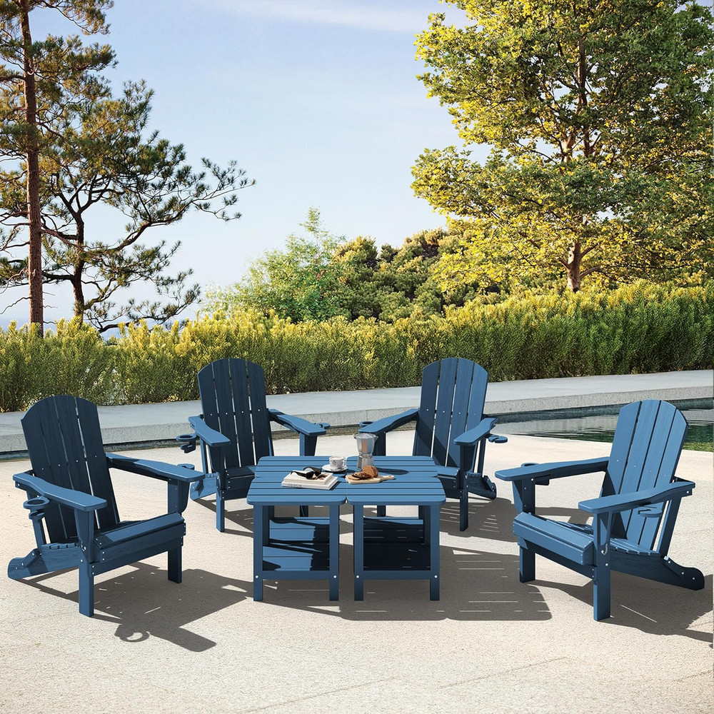 Adirondack Table Outdoor Side Table- Blue