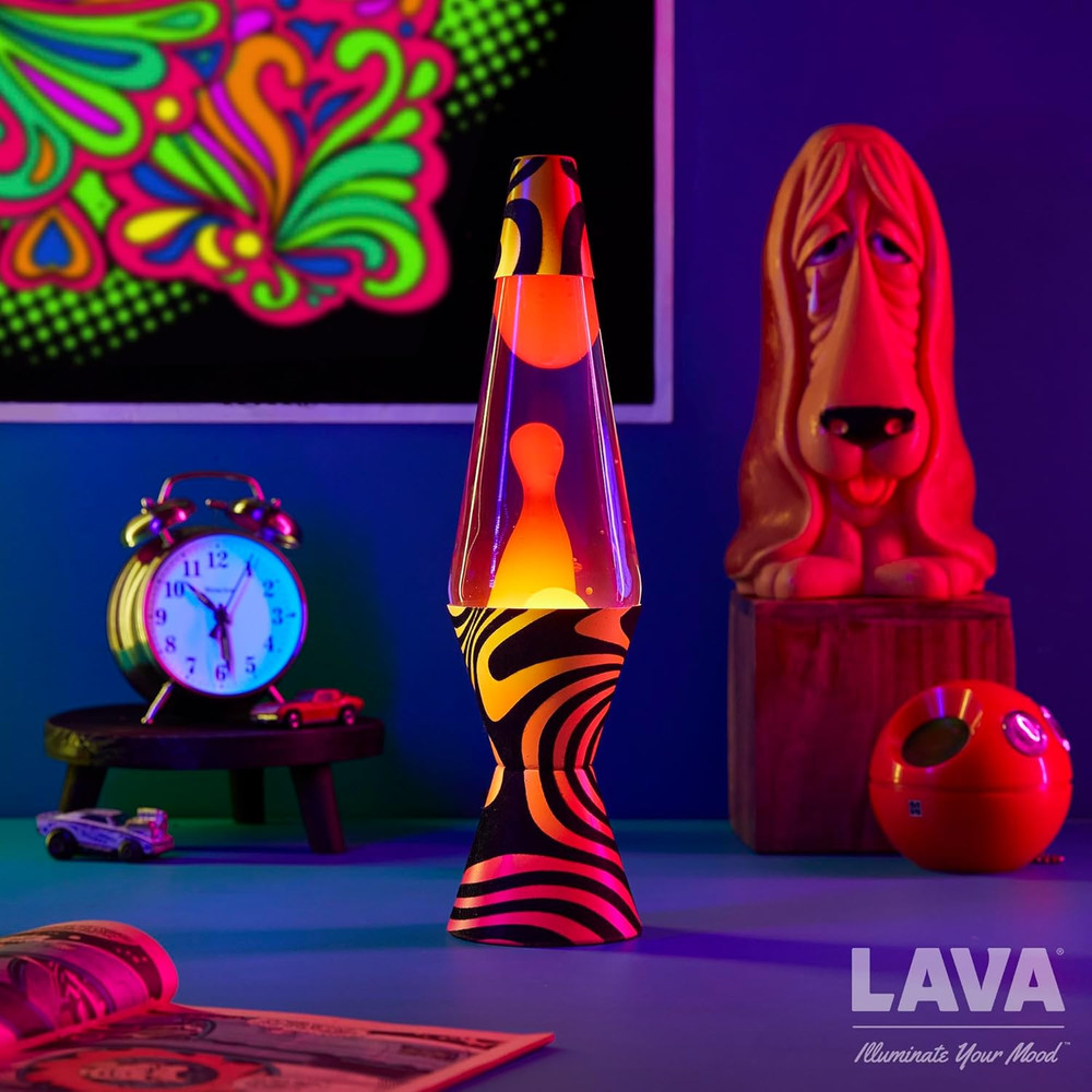 ® Lamp - 14.5'' Groovy Gradient Flocked Base - the Original Motion Light - Yello