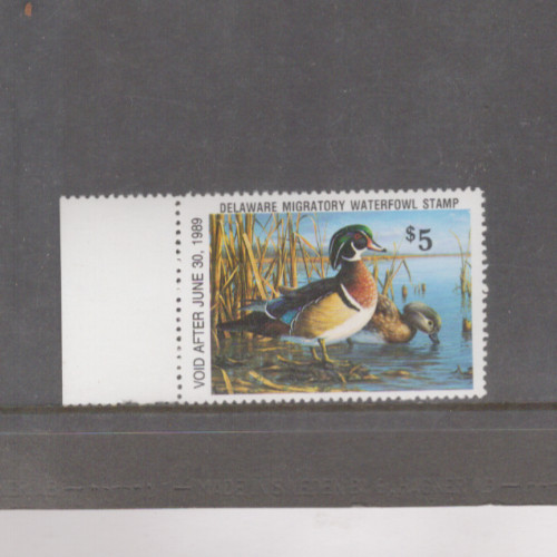 Delaware State Duck Stamp 1988 $5.00 at face value