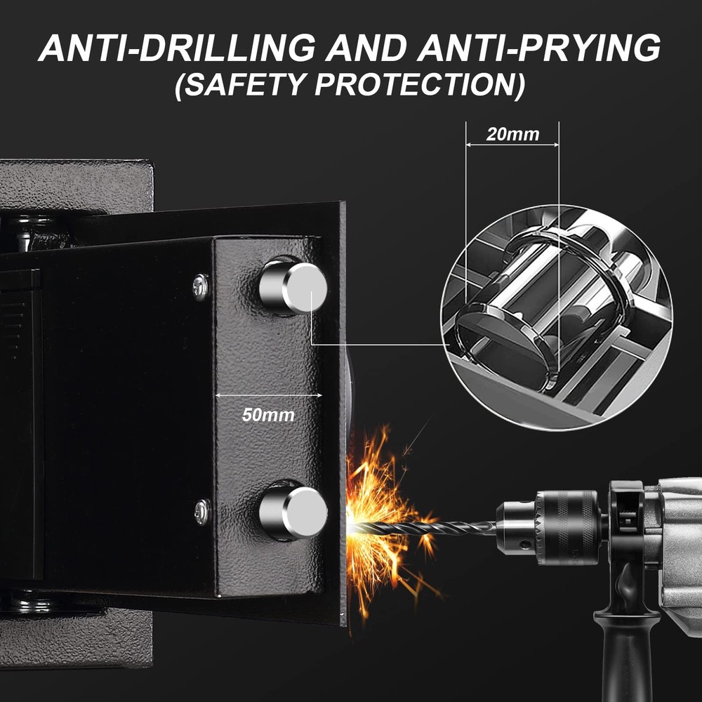 Safe Box 0.4 Cuft Fireproof, Waterproof, Keypad Small Cabinet Lock Box, Solid...