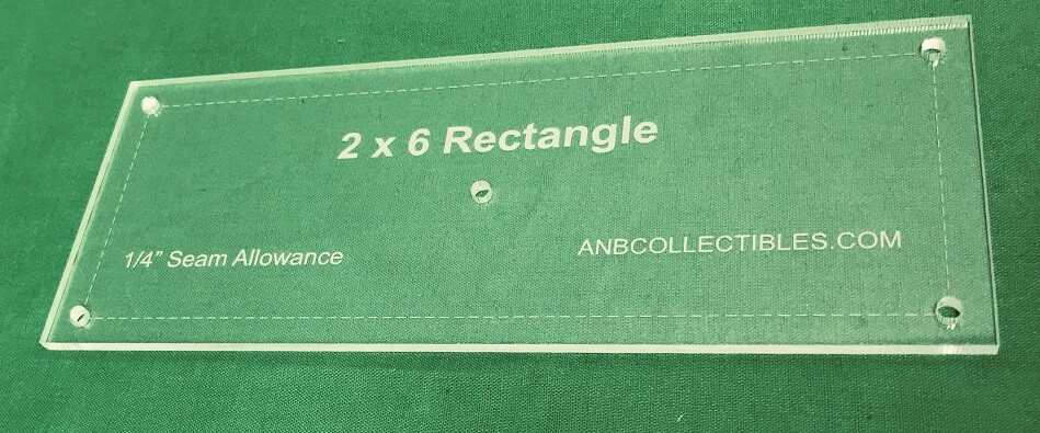 Acrylic 2" x 6" Rectangle Quilting Template