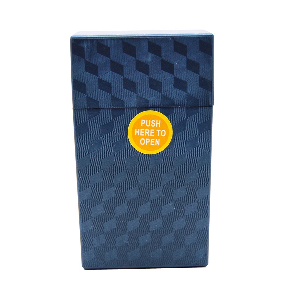 4 PACK 100 Size Push-to-Open Plastic Cigarette Case Cube Square Design
