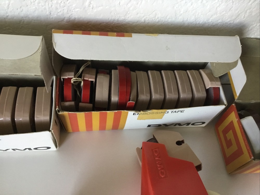 Vintage Red Dymo Lable Maker 1895 with Red replacement tape C