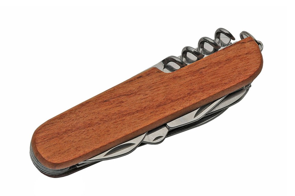 Multi-Function Camp Army Knife | 3.5" Wood Handle Engrave Multi-Tool
