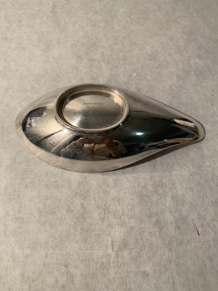 Antique Reed & Barton #64 Silver Tear Drop Footed Dish Marked