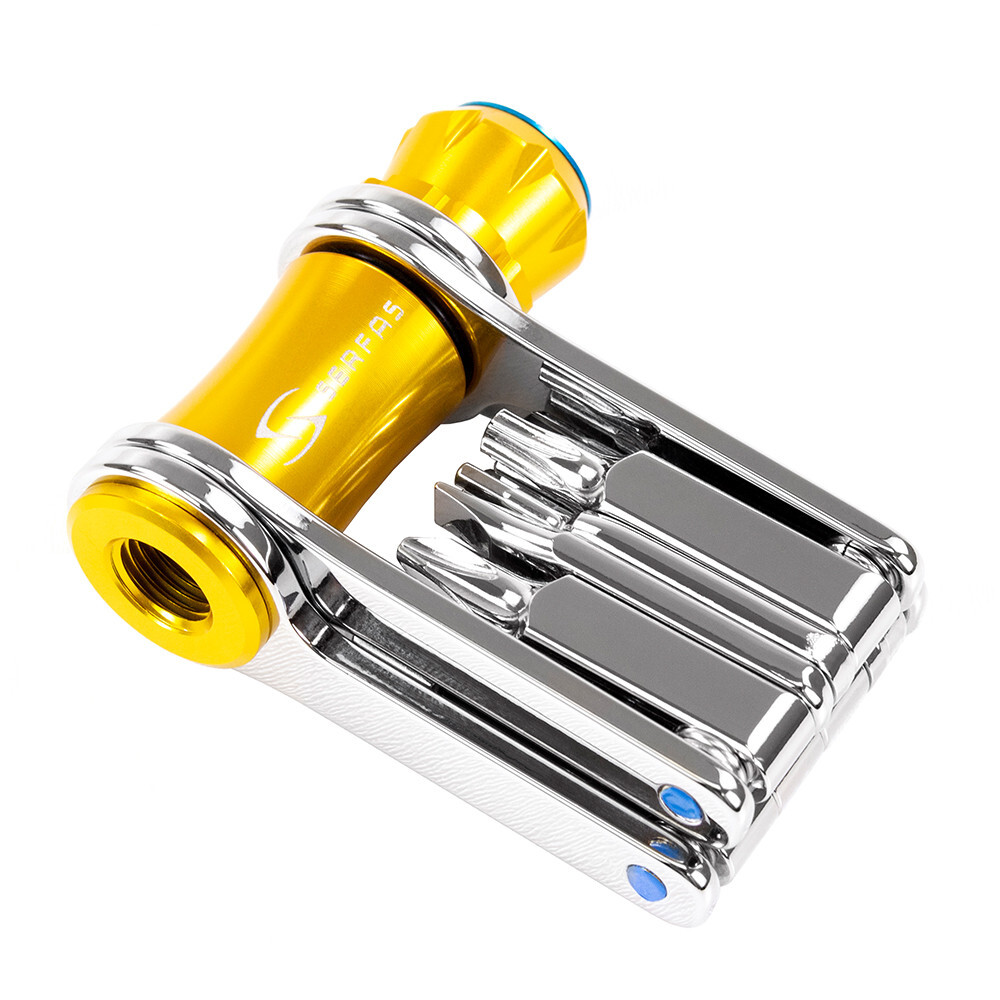 Serfas ST-11i 11-Function Multi-Tool 2/2.5/3/4/5/6/8mm, Torx, CO2 Inflator, more