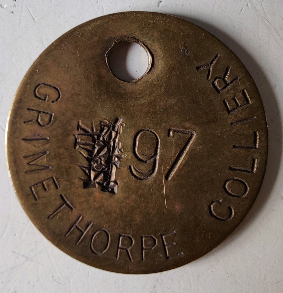Grimethorpe Colliery Pit Check Tally Token marked Grimethorpe Colliery 97