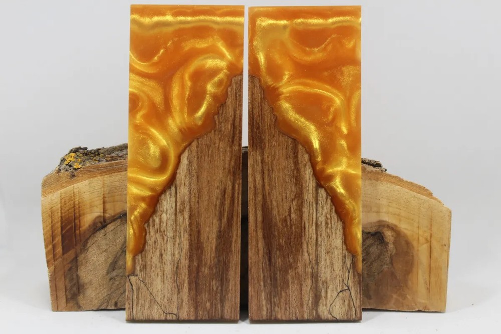 HYBRID STABILIZED MAPLE GOLD CUSTOM COMPOSITE KNIFE HANDLE MATERIAL (8028)