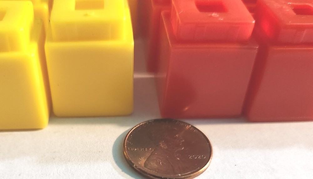 Unbranded Interlocking Stackable Plastic One In. Blocks 5 Colors 110pc Quick Dry