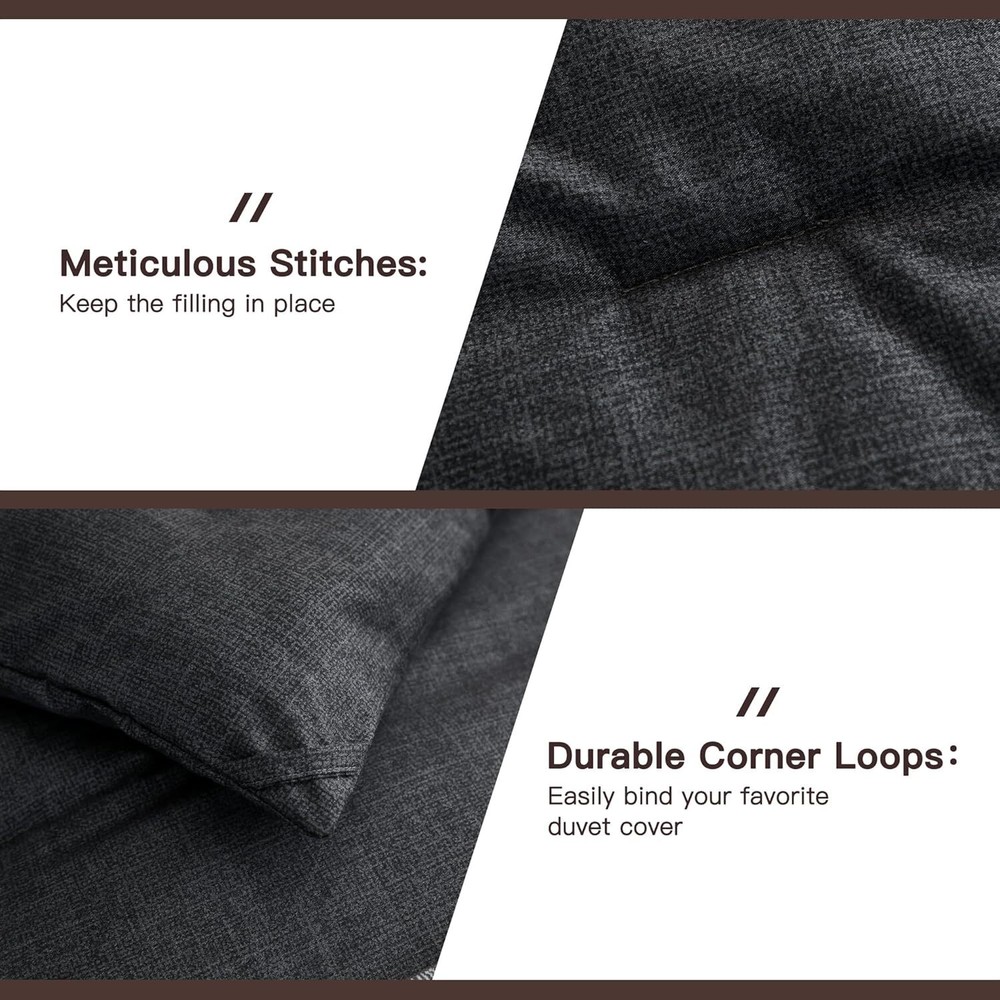 King Size Black, White and Gray Comforter Set - 3 Piece Bedding Comforter Set