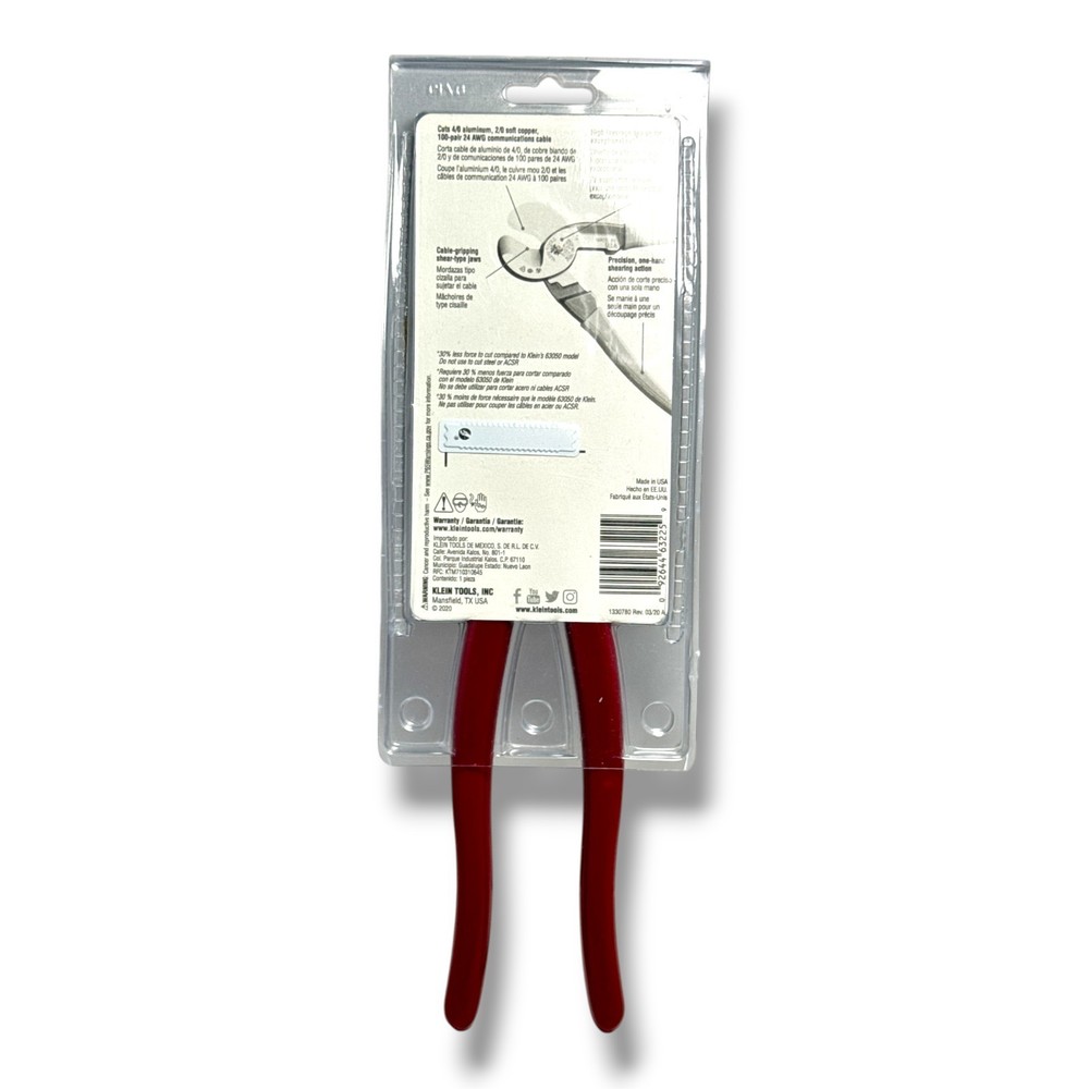 Klein Tools High-Leverage Cable Cutter (63225) New Sealed