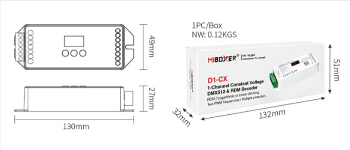 Miboxer DMX512 1-Channel Constant Voltage DMX512 & RDM Decoder