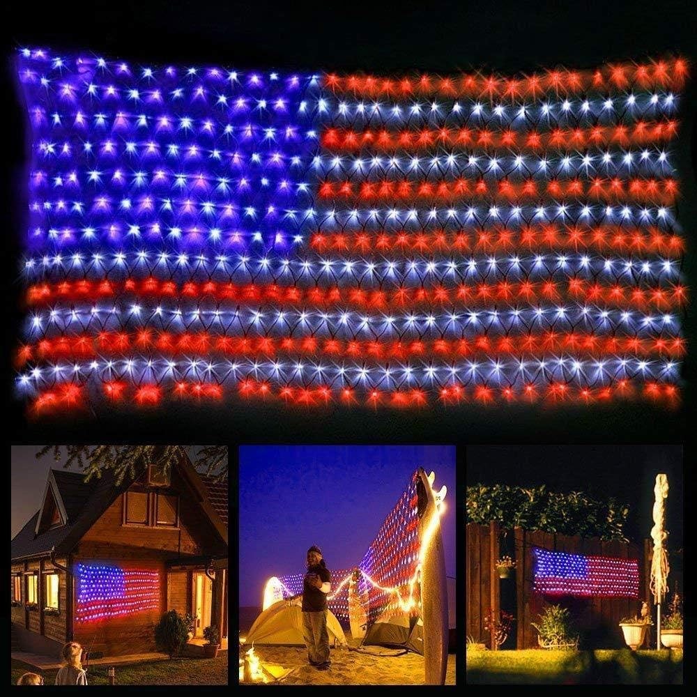 erican Flag String Lights, Waterproof Led Flag Net Light, Super Bright