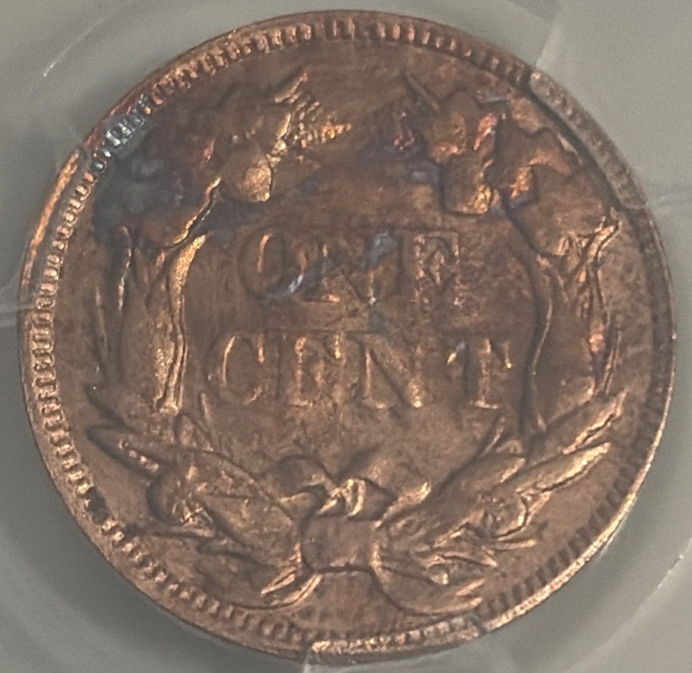 1857 Flying Eagle Cent (Almost Uncirculated, Detail, Cleaned)