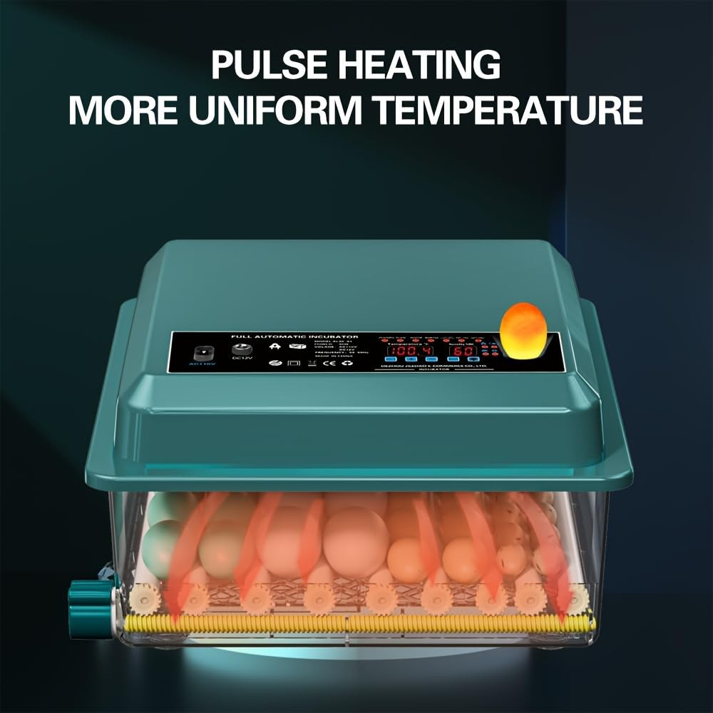 Automatic Egg Incubator 36-Tray, Digital Humidity Control with Auto Flip, Adjust