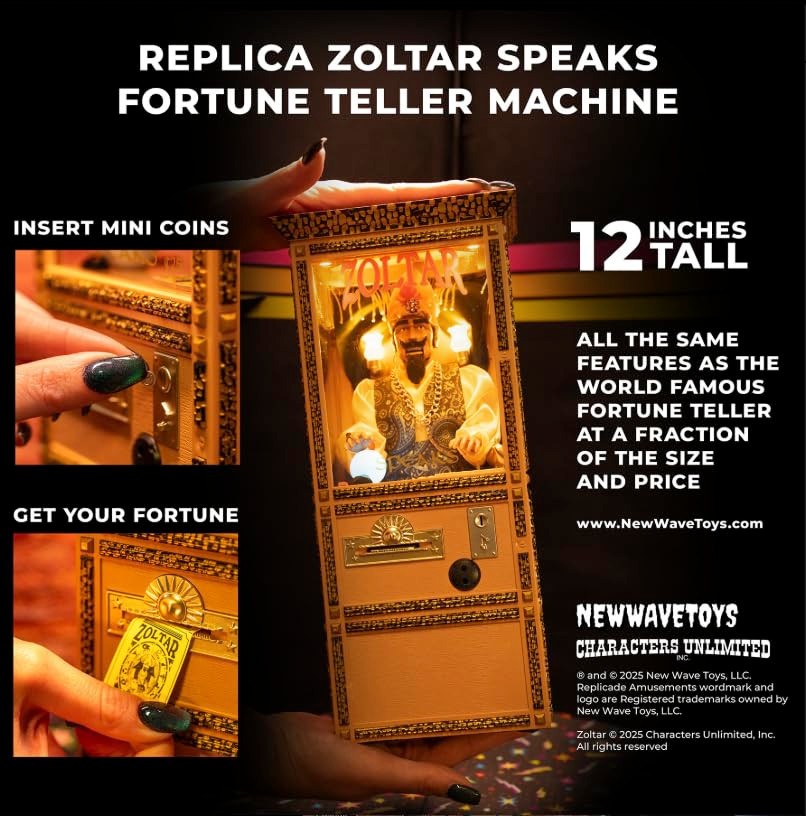 New Wave Toys Zoltar Speaks Mini Replica Fortune Teller Machine, Fully Animat...