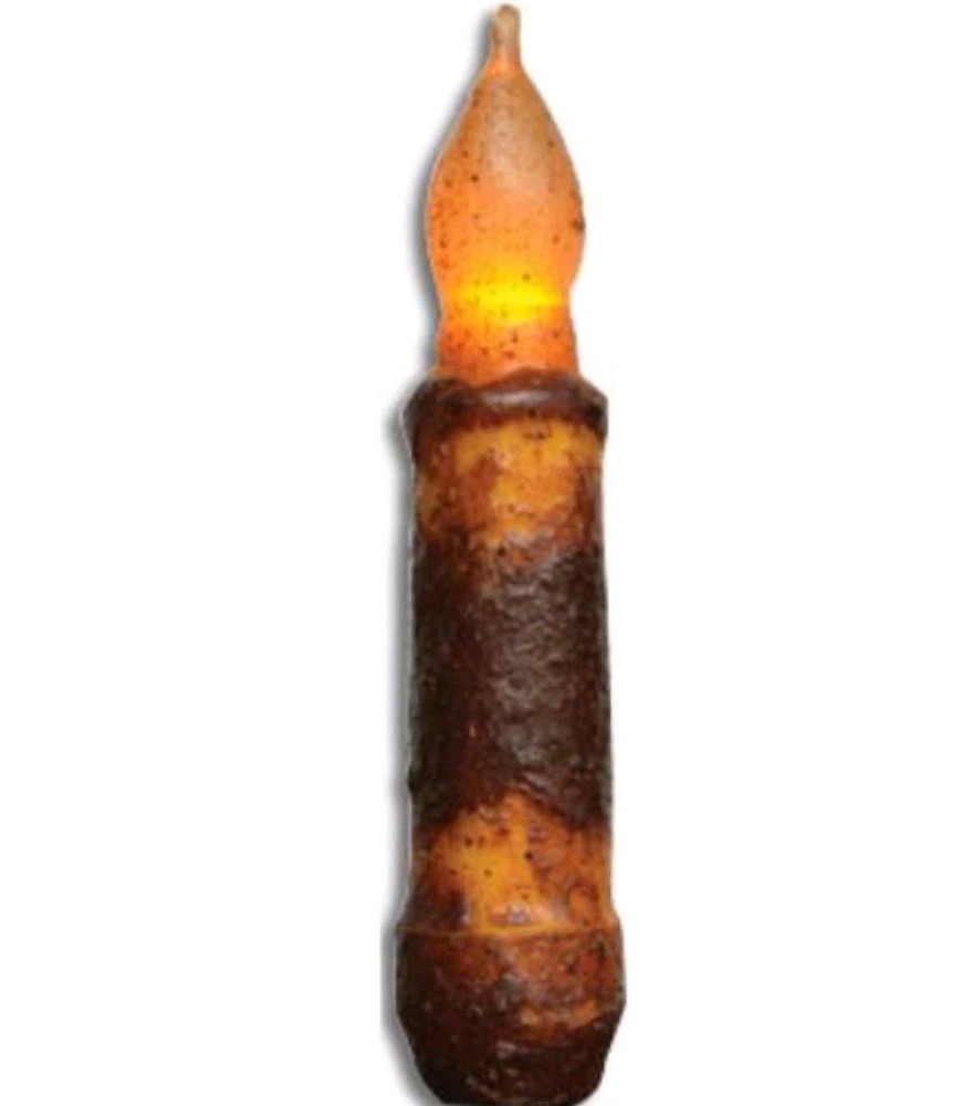 4" Burnt Mustard Timer Taper Candle