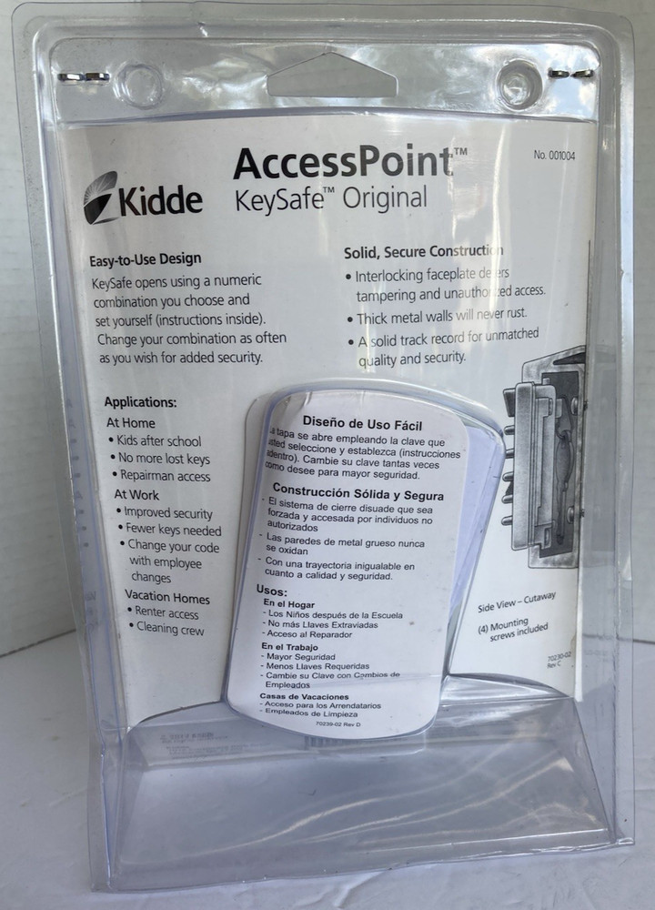 Kidde AccessPoint Push Button Wall Mounted Key Storage Safe Keysafe 001004 NEW