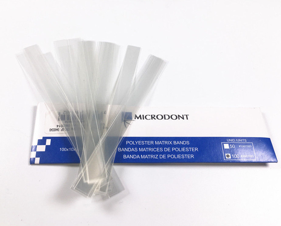 Dental Clinical Microdont Polyester Matrix Bands Filling Decayed Tooth Clear