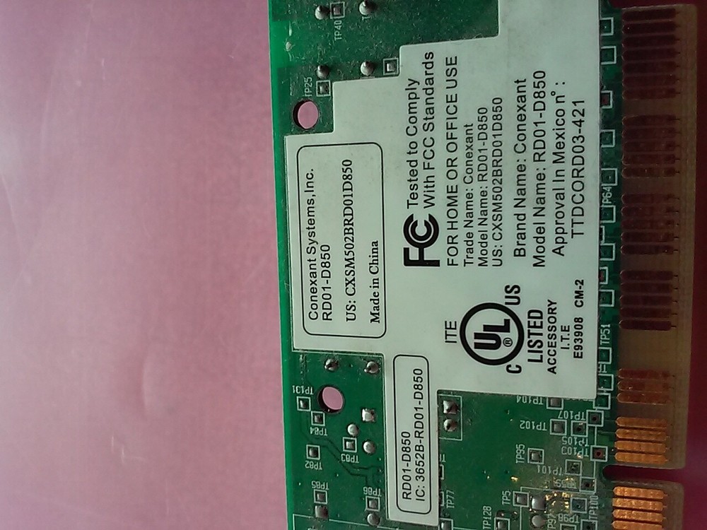HP Pavilion a1203w PCI Desktop Modem Conexant Systems RD01-D850