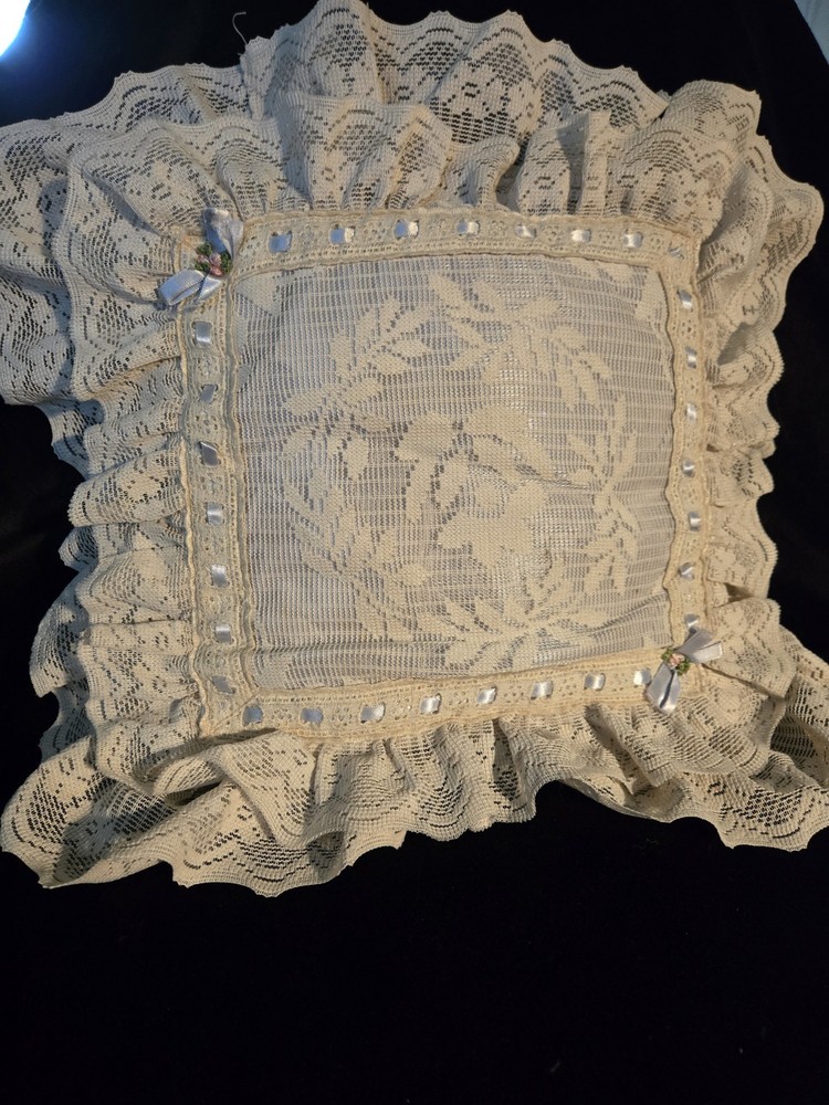 3 Vintage Lacy Pillows