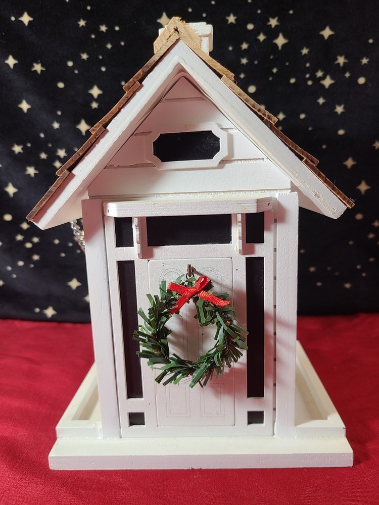 Home Bazaar White Cottage Birdhouse - New!