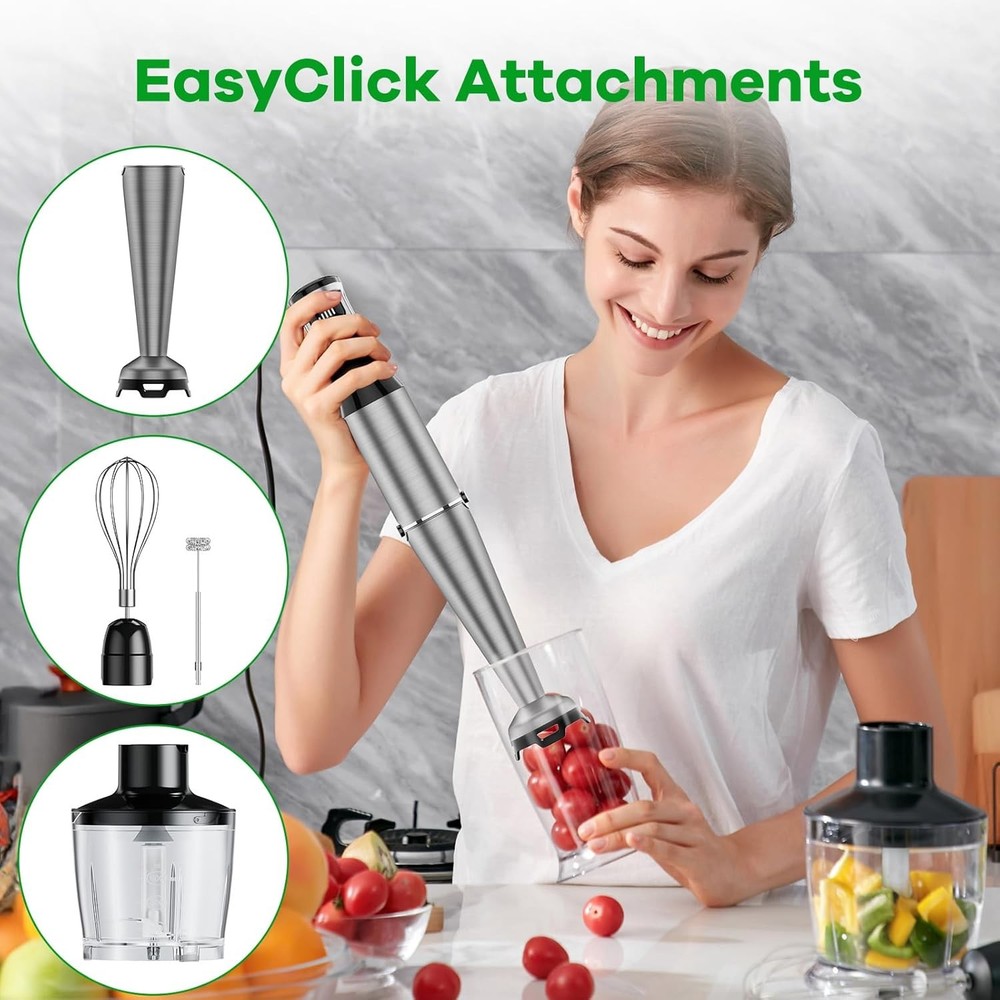 Immersion Blender Handheld Corded Hand Blenders Set 1100W Trigger Variable Speed