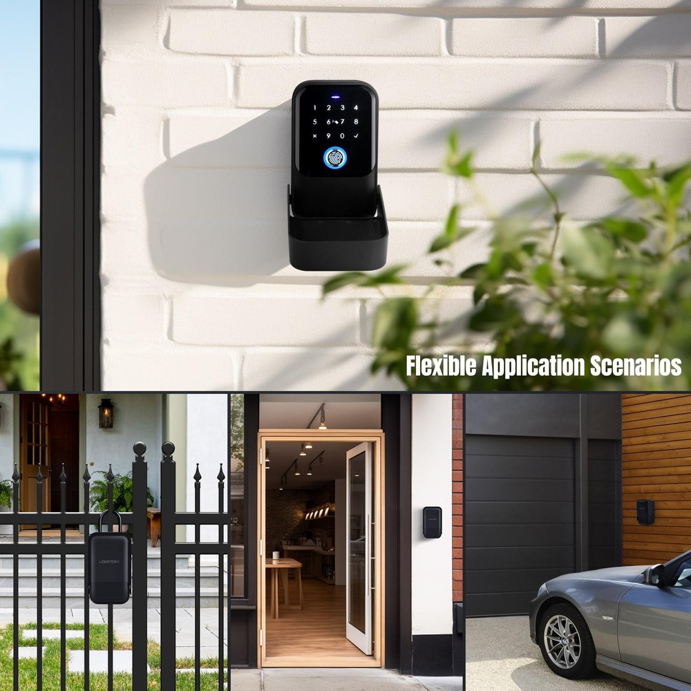 Smart Key Lock Box, Bluetooth Fingerprint Lock Box with Tuya APP Control, Fin...