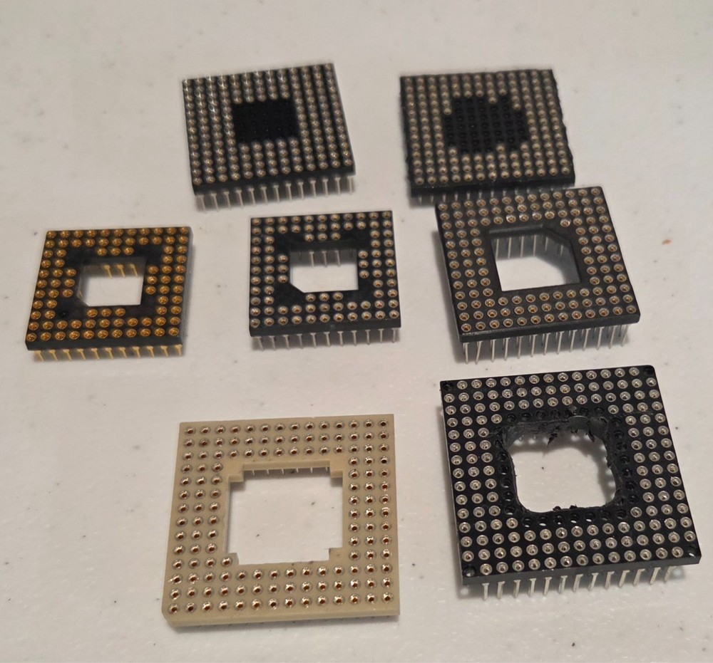 Qty 7  PGA IC Sockets Machine Pin Grid Array 84pin etc