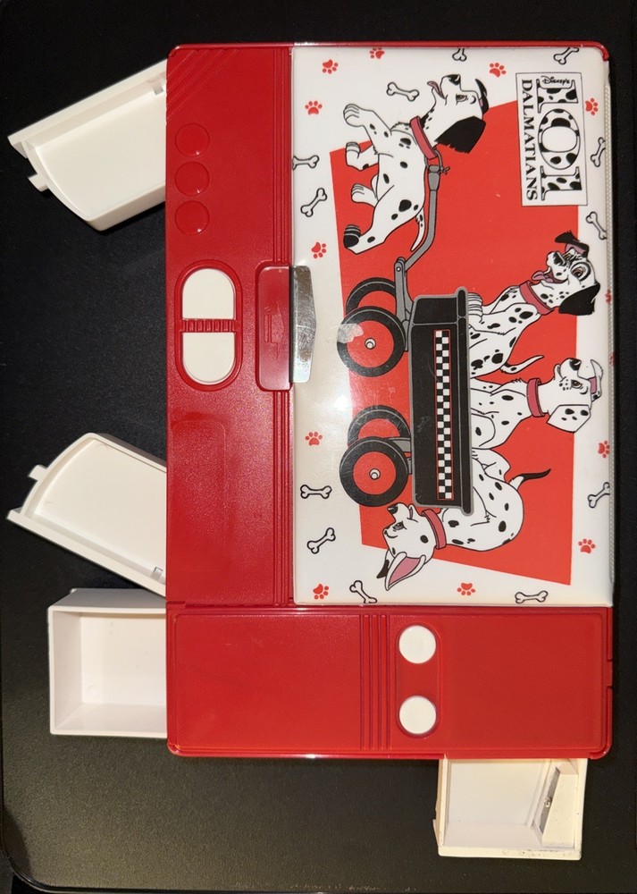 VTG 101 DALMATIONS MULTI-FUNCTION PENCIL CASE RARE 90’s STATIONARY BOX