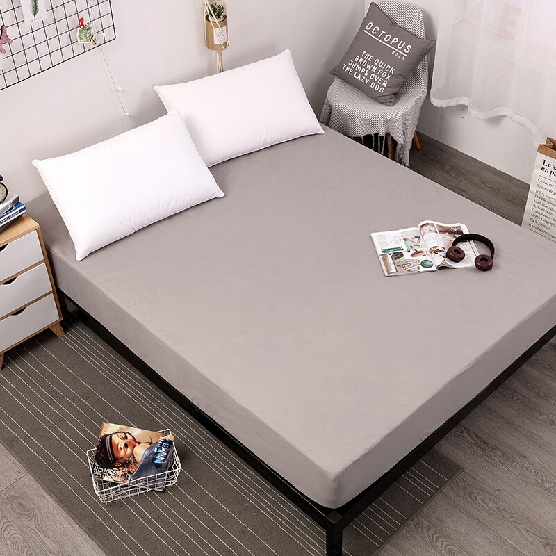 Waterproof Fitted Sheet Solid Color Bedding Mattress Protector Cover Washable