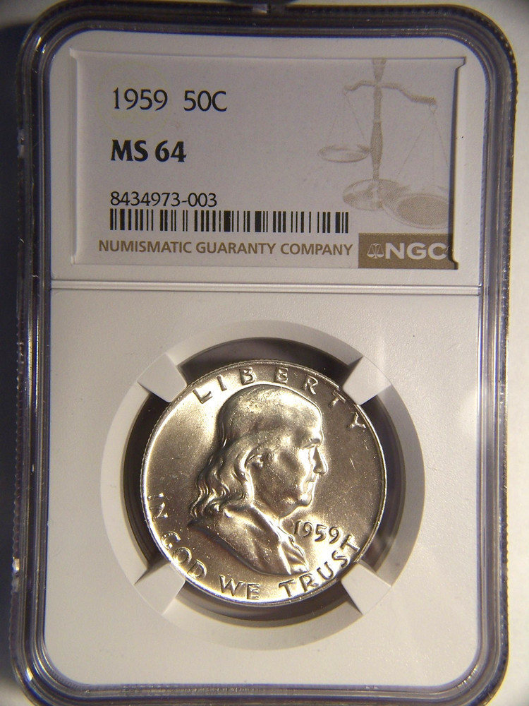 1959 Franklin Silver Half Dollar MS 64 NGC