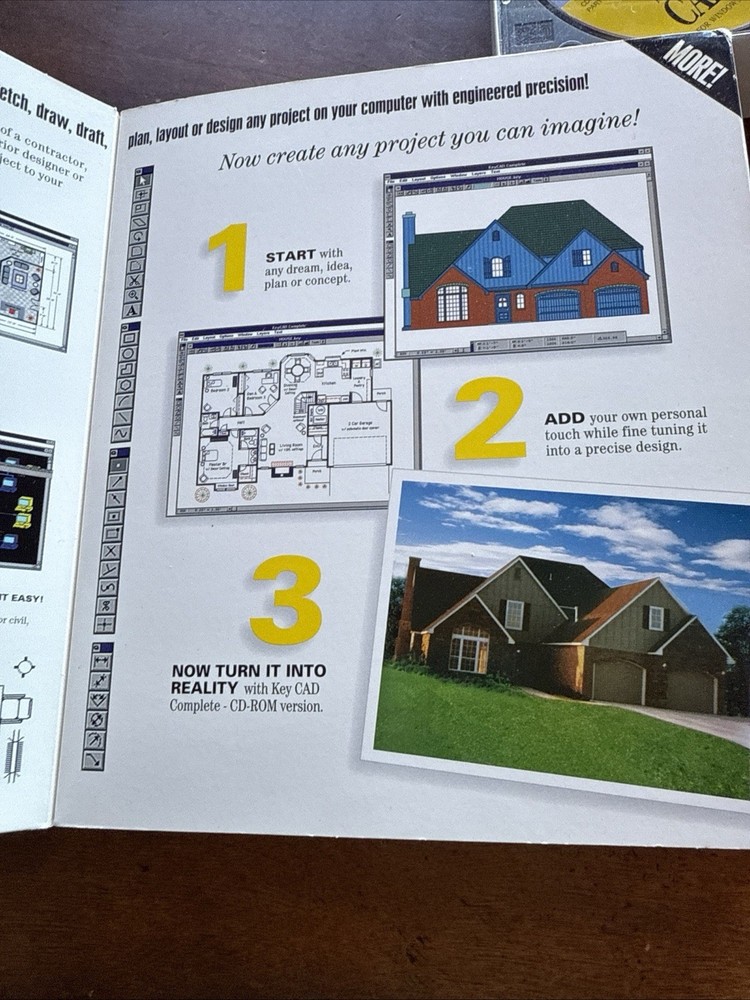 Key CAD Complete CD-Rom Software by SoftKey for Windows 95/3.1 & MAC 1994