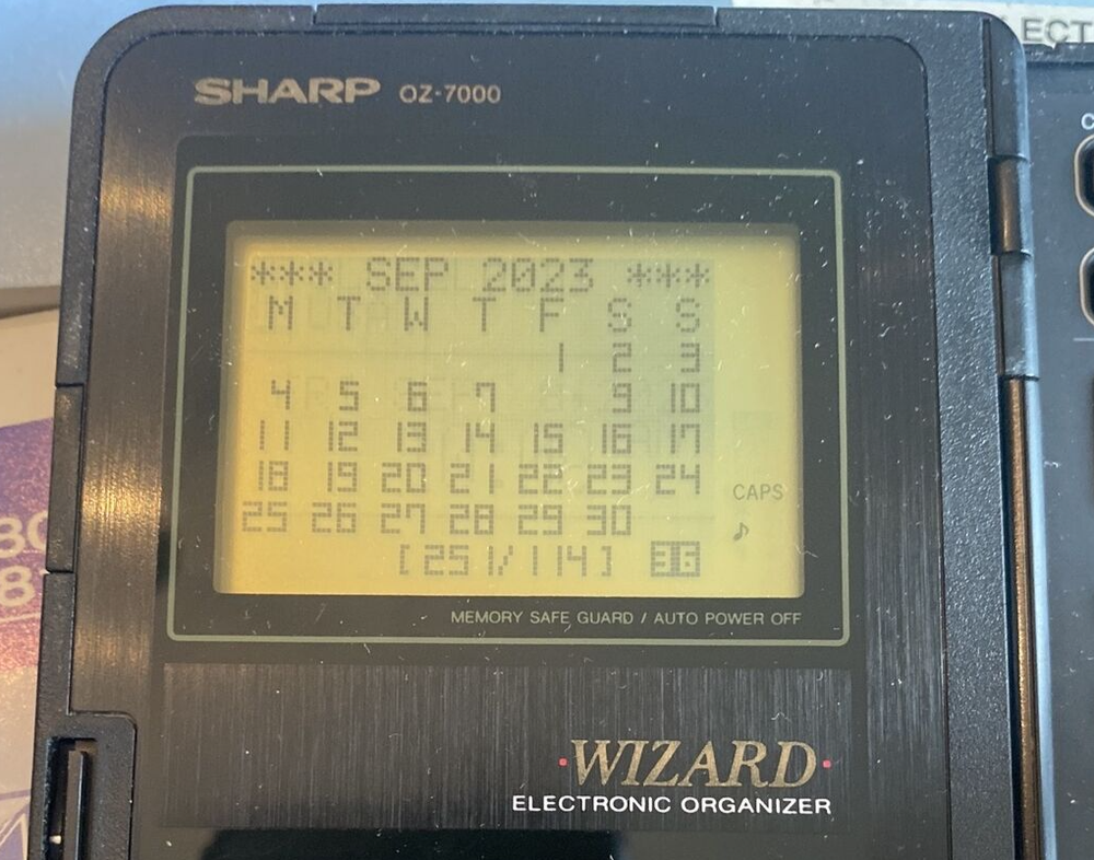 Vtg Sharp OZ-7000 Wizard Electronic Organizer Bundle- Tested Working - New Batts