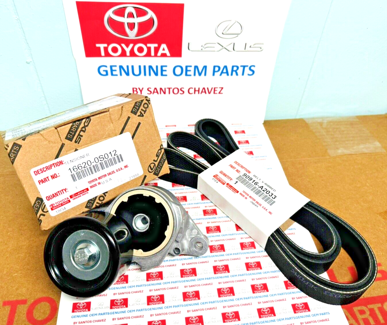 Toyota Tundra, Land Cruiser, Sequoia Drive Belt & Tensioner Kit GENUINE OEM PART