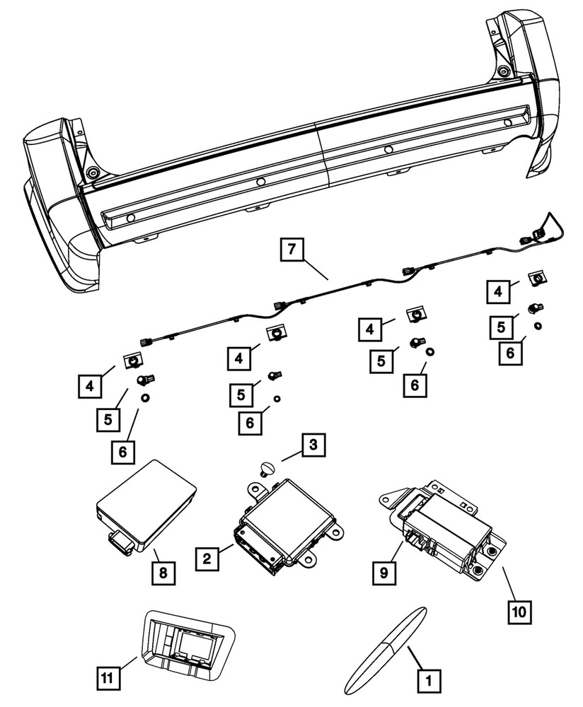 Genuine Mopar Parking Assist Module 56054151AE