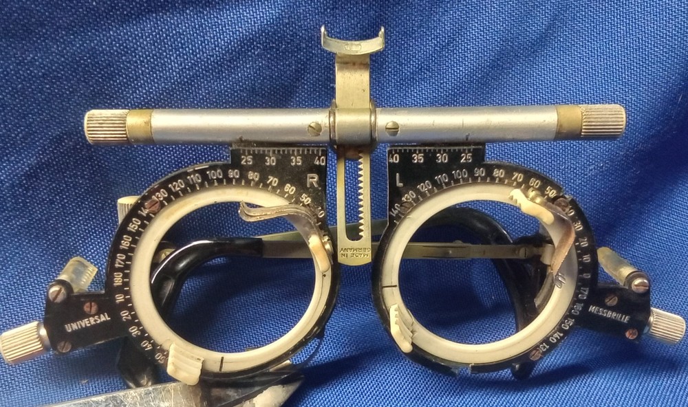Vintage German Optometric Trial Frame–Universal Messbrille–Adjustable Axis & PD